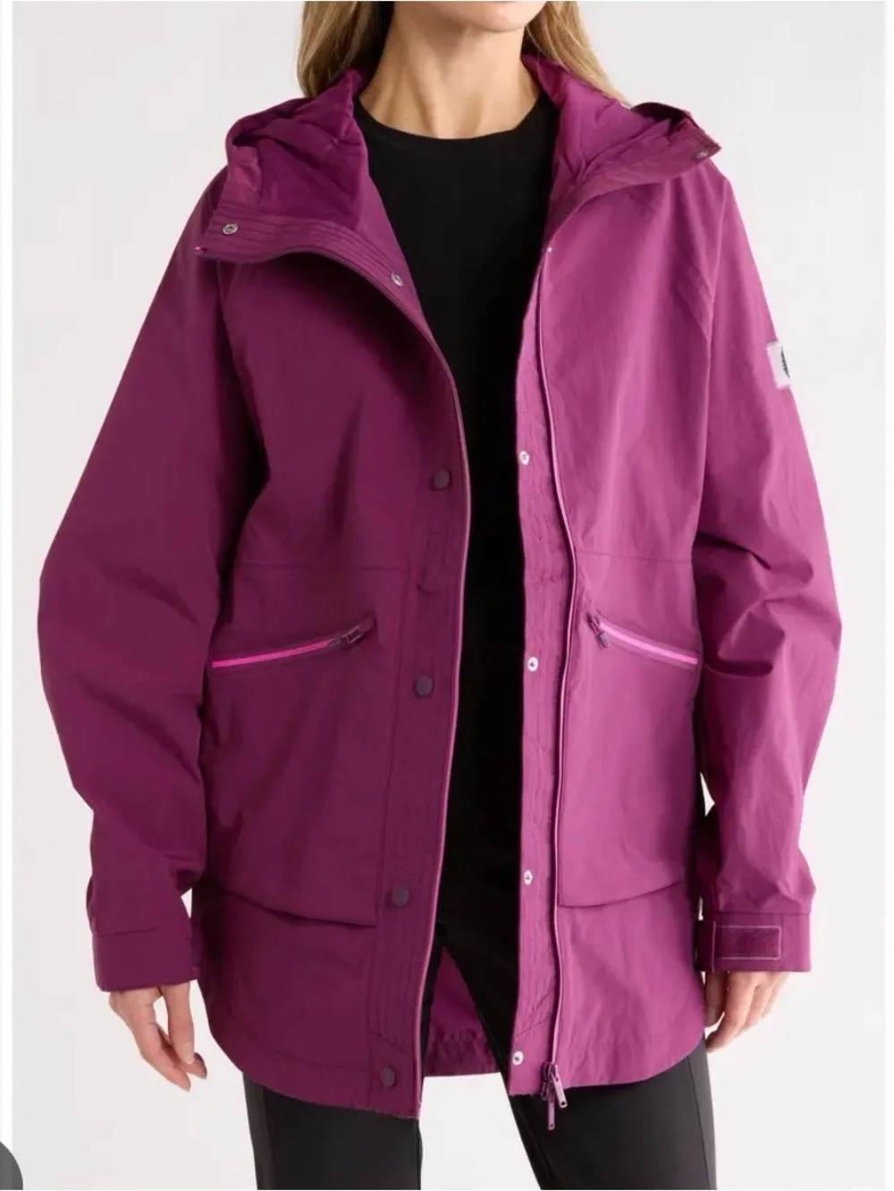Free people singing in the rain jacket black cherry small